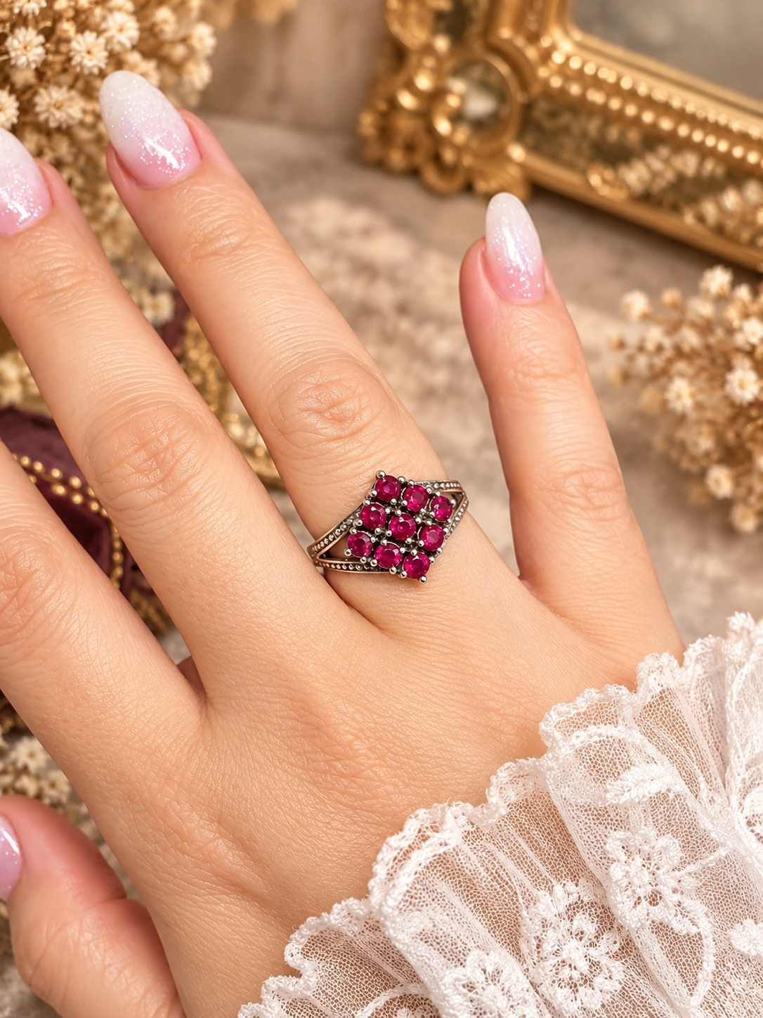 Anillo Rubelita Rosa Plata 925