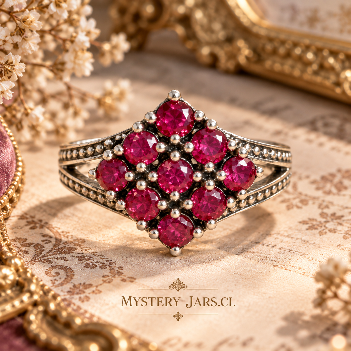 Anillo Rubelita Rosa Plata 925