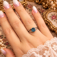 Anillo solitario Topacio London Blue Plata 925