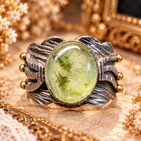 Anillo Prehenita Australiana Plata 925 con oro 18k