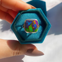 Anillo turquesa natural multicolor Arizona Plata 925