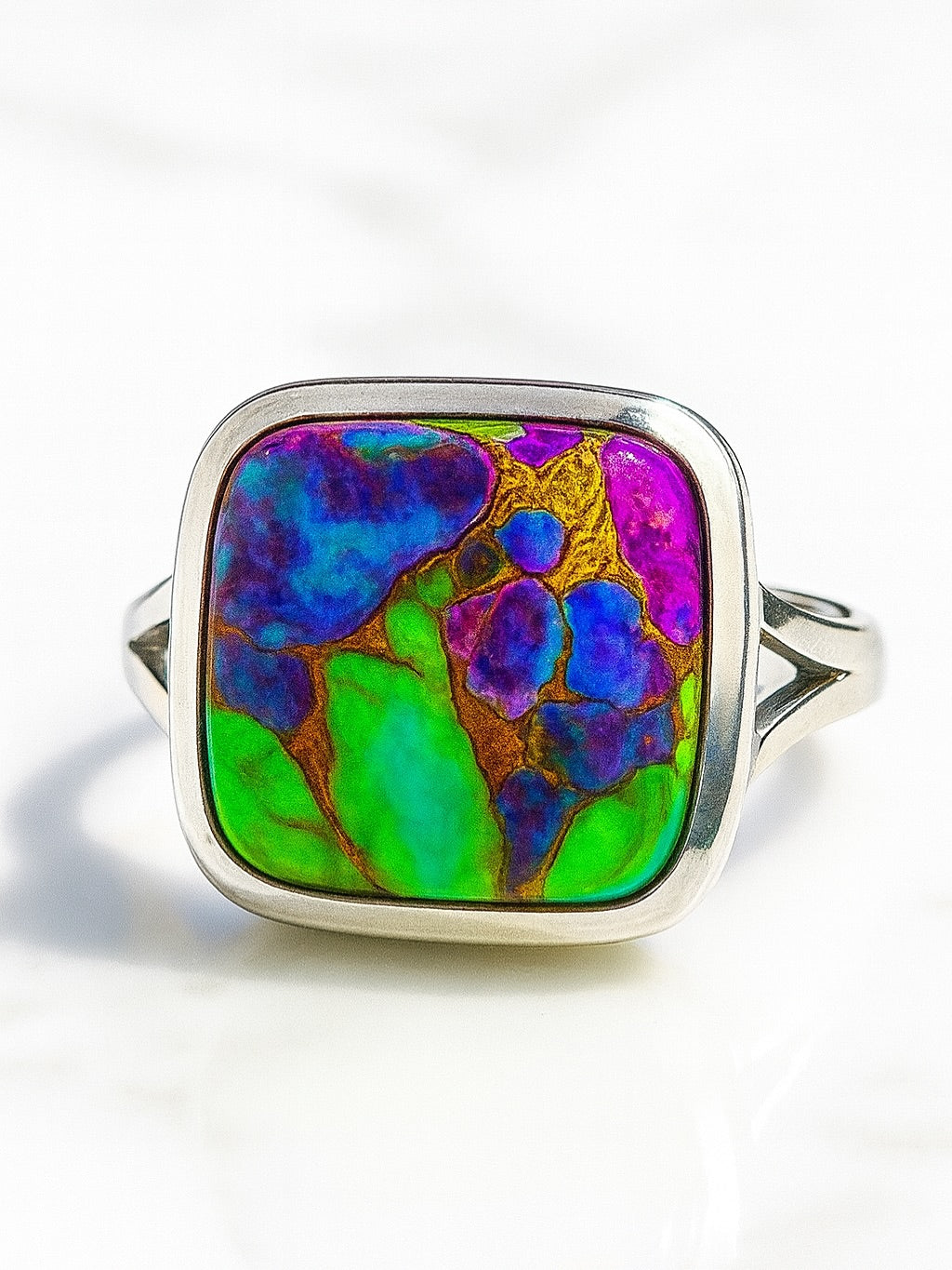 Anillo turquesa natural multicolor Arizona Plata 925
