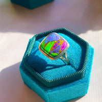 Anillo turquesa natural multicolor Arizona Plata 925