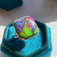 Anillo turquesa natural multicolor Arizona Plata 925